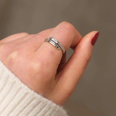 Casual Simple Style Letter Sterling Silver Plating Open Ring