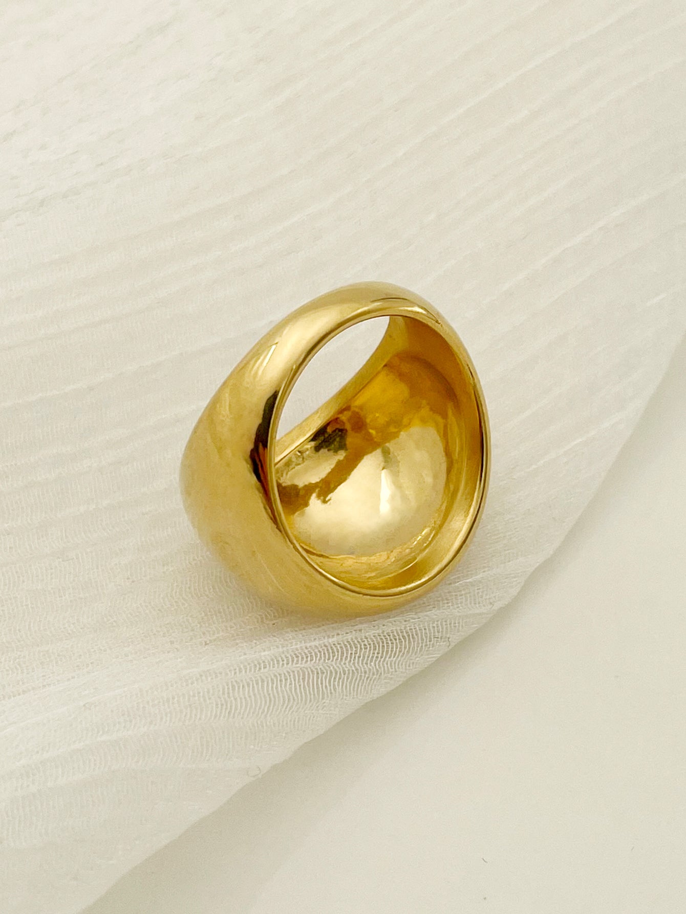 Casual Minimalist 14k Gold Plated Stainless Steel Rings