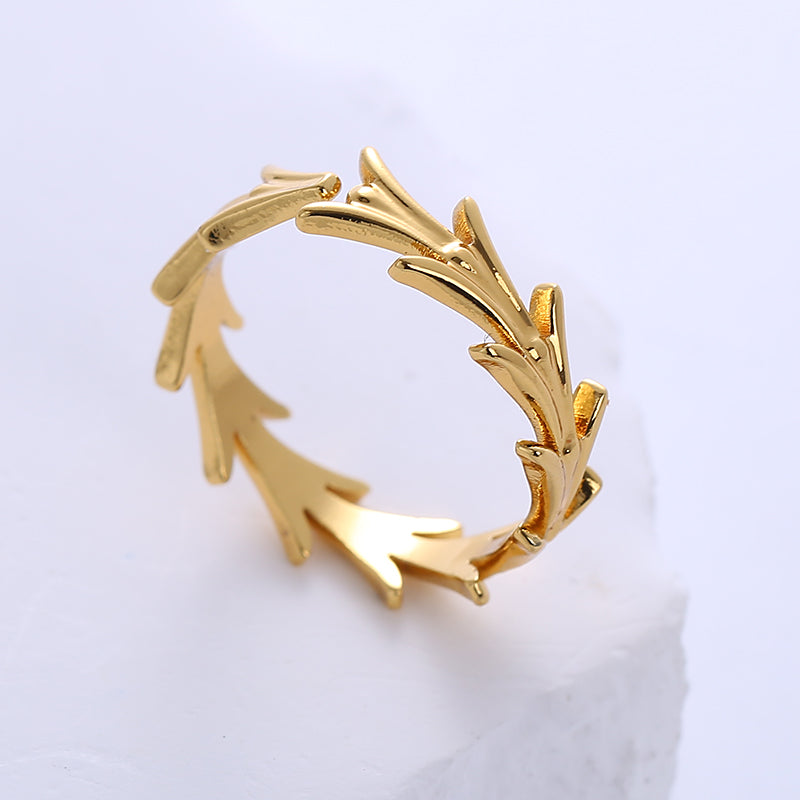 Casual Star Heart Celtic Knot Stainless Steel 18K Gold Plated Open Ring