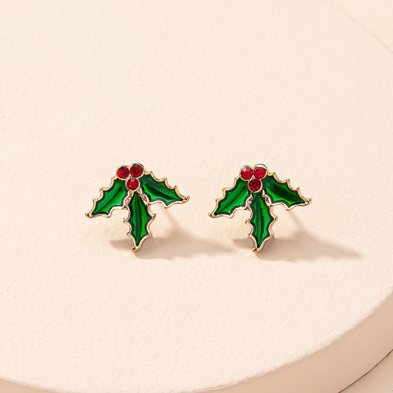 Christmas Earrings Leaf Retro Earrings Autumn And Winter New Christmas Jewelry Wholesale