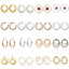 Circle Glossy Diamond Floral Leaf Earrings