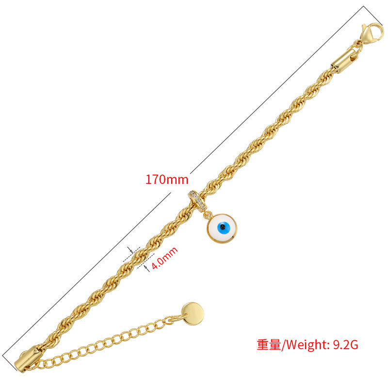 Color Dripping Eye Twist Stainless Steel Bracelet - European and American Style Jewelry