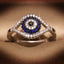 Commute Devil's Eye Gold Plated Irregular Gemstone Stacking Rings for Women
