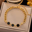 Commute Pentagram Geometric Titanium Steel 18K Gold Plated Shell Chain Bracelet