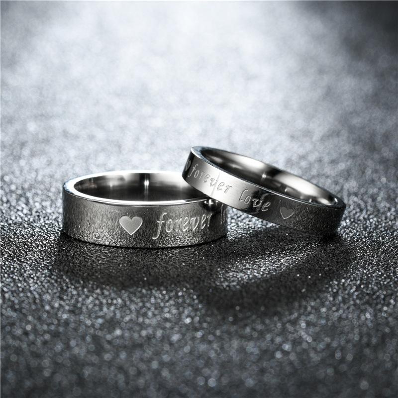 Couple Heart Shaped Stainless Steel Eternal Love Rings