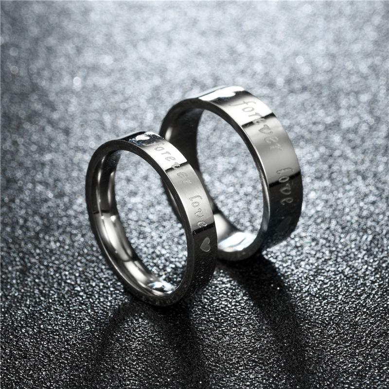 Couple Heart Shaped Stainless Steel Eternal Love Rings