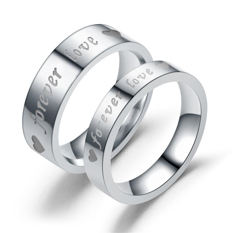 Couple Heart Shaped Stainless Steel Eternal Love Rings