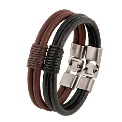 Cowhide Leather Bracelet Men's Accessories Leather Woven Handmade Leather Men