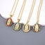 Creative Oval Virgin Mary Pendant Necklace with Rhinestone Inlay