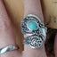Creative Retro Turquoise Rose Carved Silver Ring