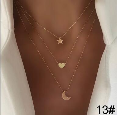 Creative Heart-shape Double-layer Alloy Necklace