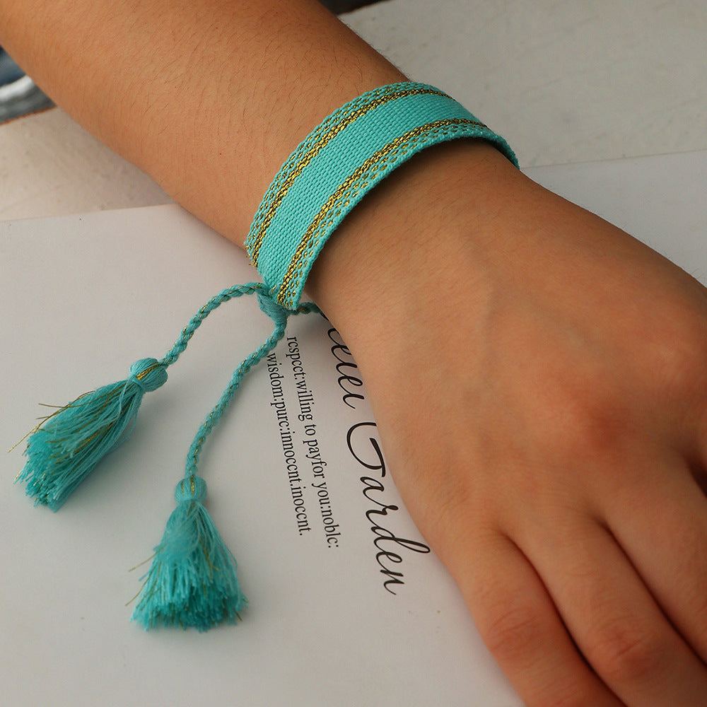 Creative Letter Braided Tassel Bracelet