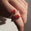 Creative Elastic Crystal Bead Cherry Fruit Ring for Women