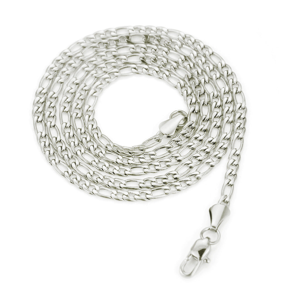 Creative European American Hip-hop Stainless Steel Twisted Rope Chain Necklace