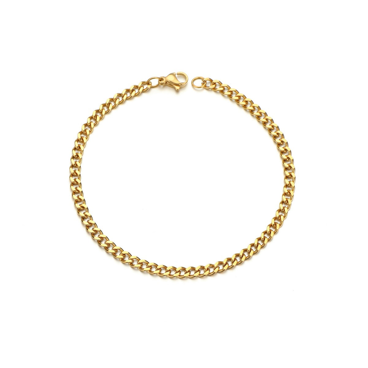 Cross-Border Yiwu Supply A Variety Of Sizes Stainless Steel NK Chain Bracelet Black Gold Steel Color Men's Simple Chain