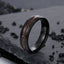 Cross-border 6MM Wide Inner And Outer Arc Inlaid Acacia Wood Ring Stainless Steel Jewelry Wholesale