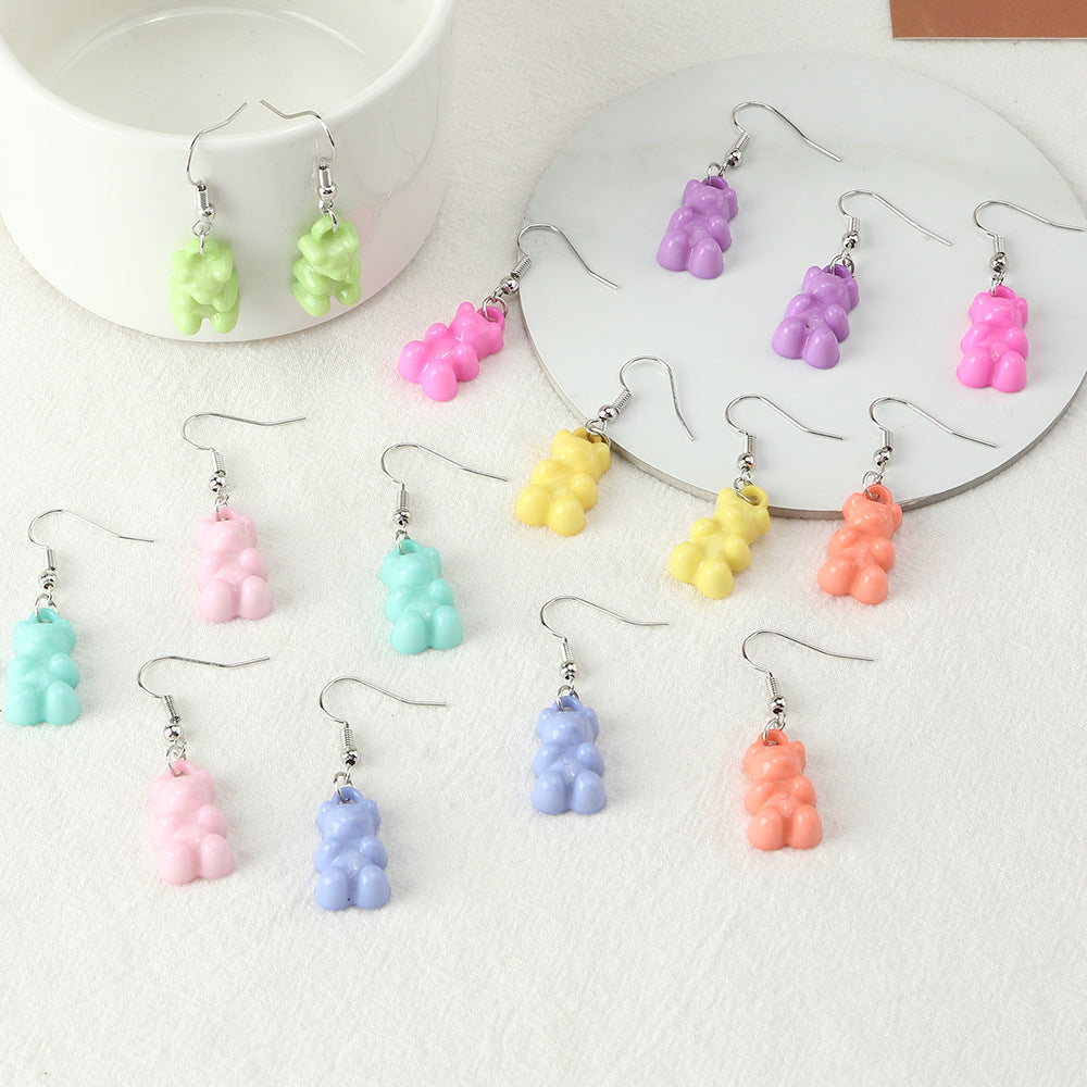 Pastel Bear Earrings for Girls - Cute and Soft Studs