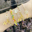 Ethnic Bohemian Colorful Cuban Chain Smiley Face Zircon Bracelet