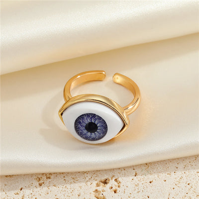 Cross-border New Jewelry Personality Demon Eye Necklace Ring Adjustable Geometric Pendant Index Finger Ring