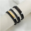 Cross-border Retro European And American PU Braided Leather Hand Rope Glossy Stainless Steel Simple Bracelet