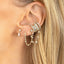 S925 Silver Needle Diamond Double Ring Ear Chain Clip Earrings for Women