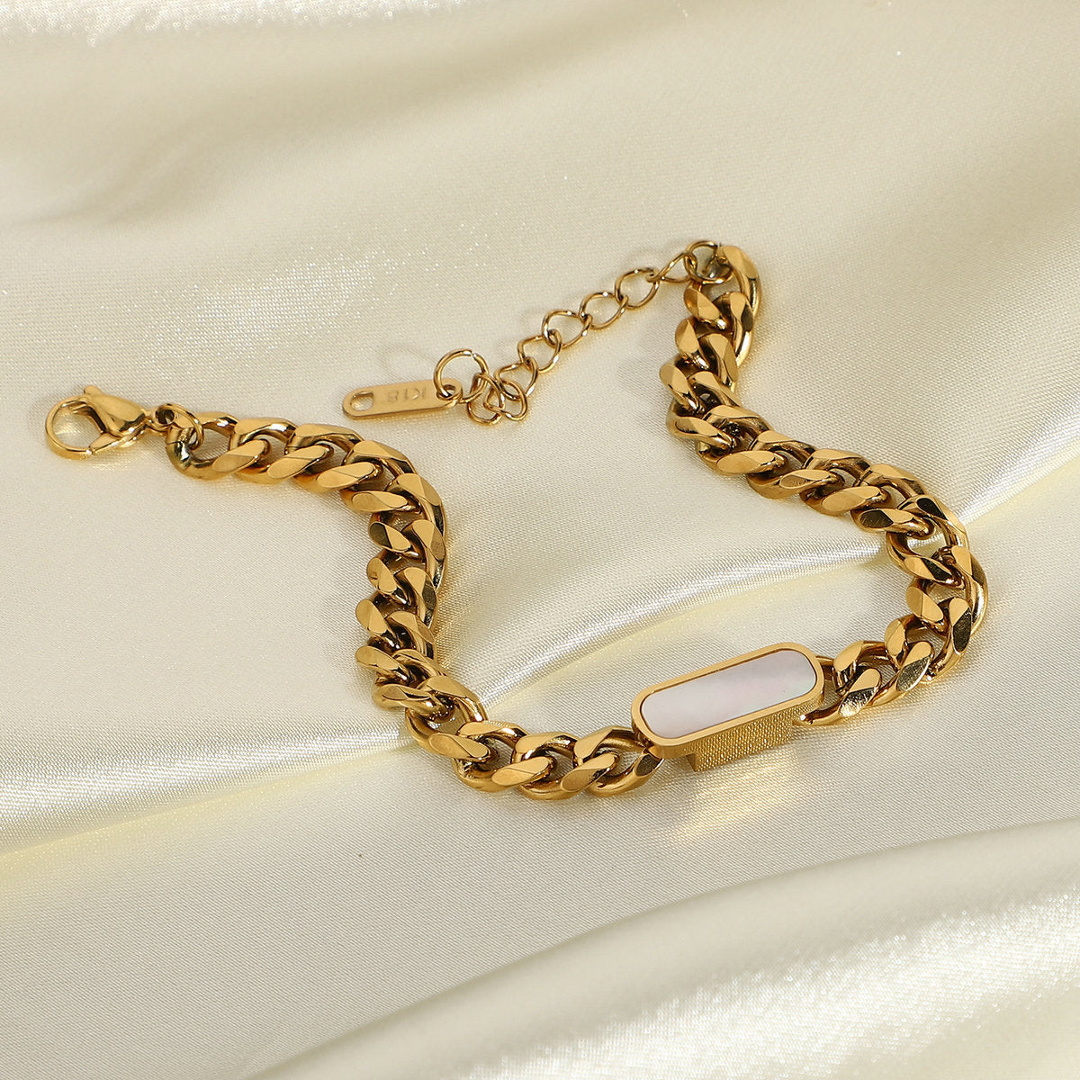 Cuban Retro 18K Gold Plated Stainless Steel Chain Bracelet