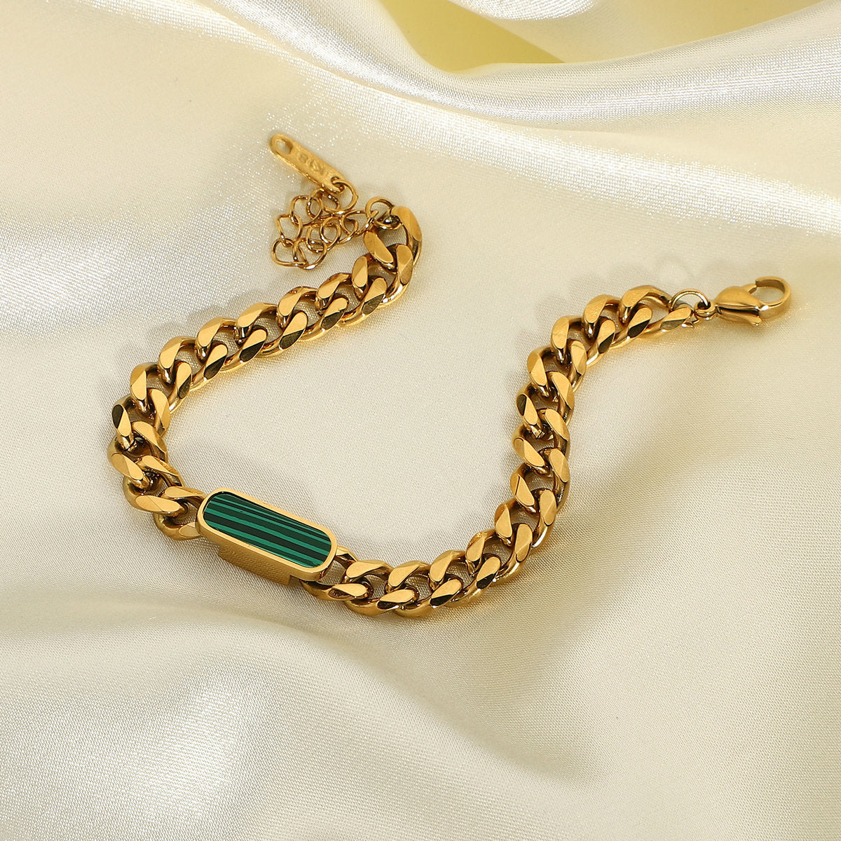 Cuban Retro 18K Gold Plated Stainless Steel Chain Bracelet