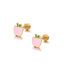 Cute Red Apple Titanium Steel Mini Ear Studs for Women