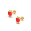 Cute Red Apple Titanium Steel Mini Ear Studs for Women