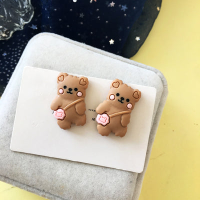 Cute Bunny Bear Resin Earrings Wholesale