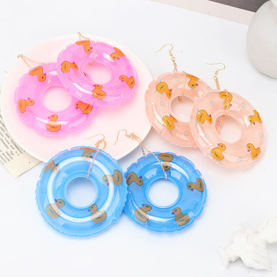 Cute Candy Color Swimming Hoop Earrings