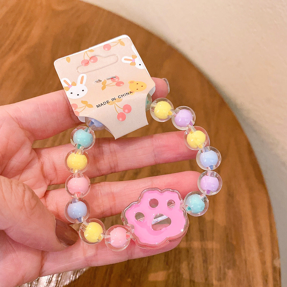 Cute Cartoon Acrylic Beaded Kids' Jelly Color Bracelet