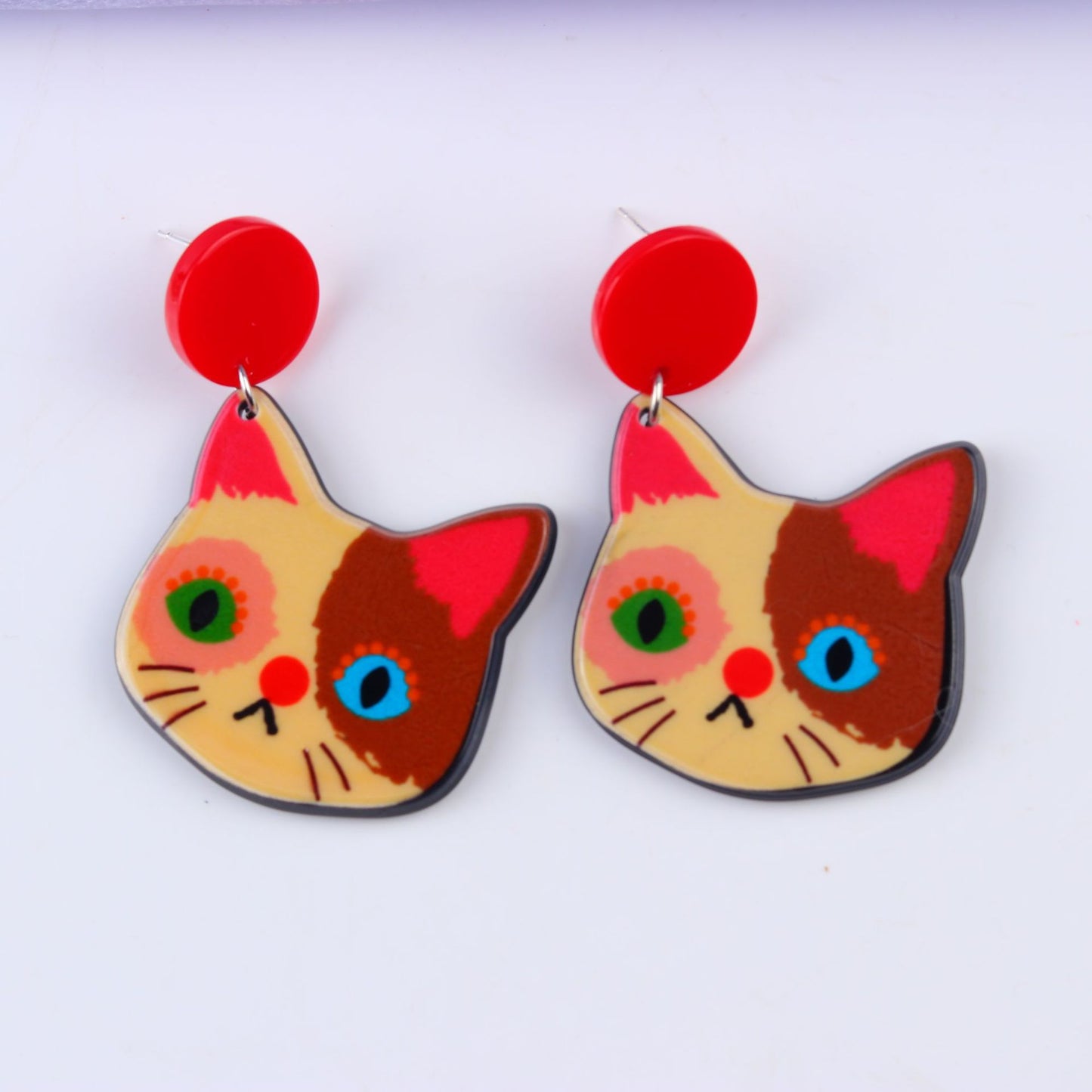 Cute Cat Acrylic Cartoon Earrings