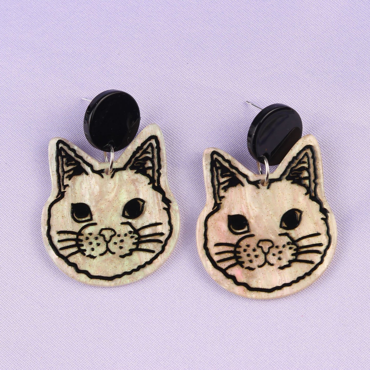 Cute Cat Acrylic Cartoon Earrings