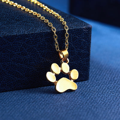 Cute Cat Paw Pendant Necklace Fashion Footprint Alloy Necklace