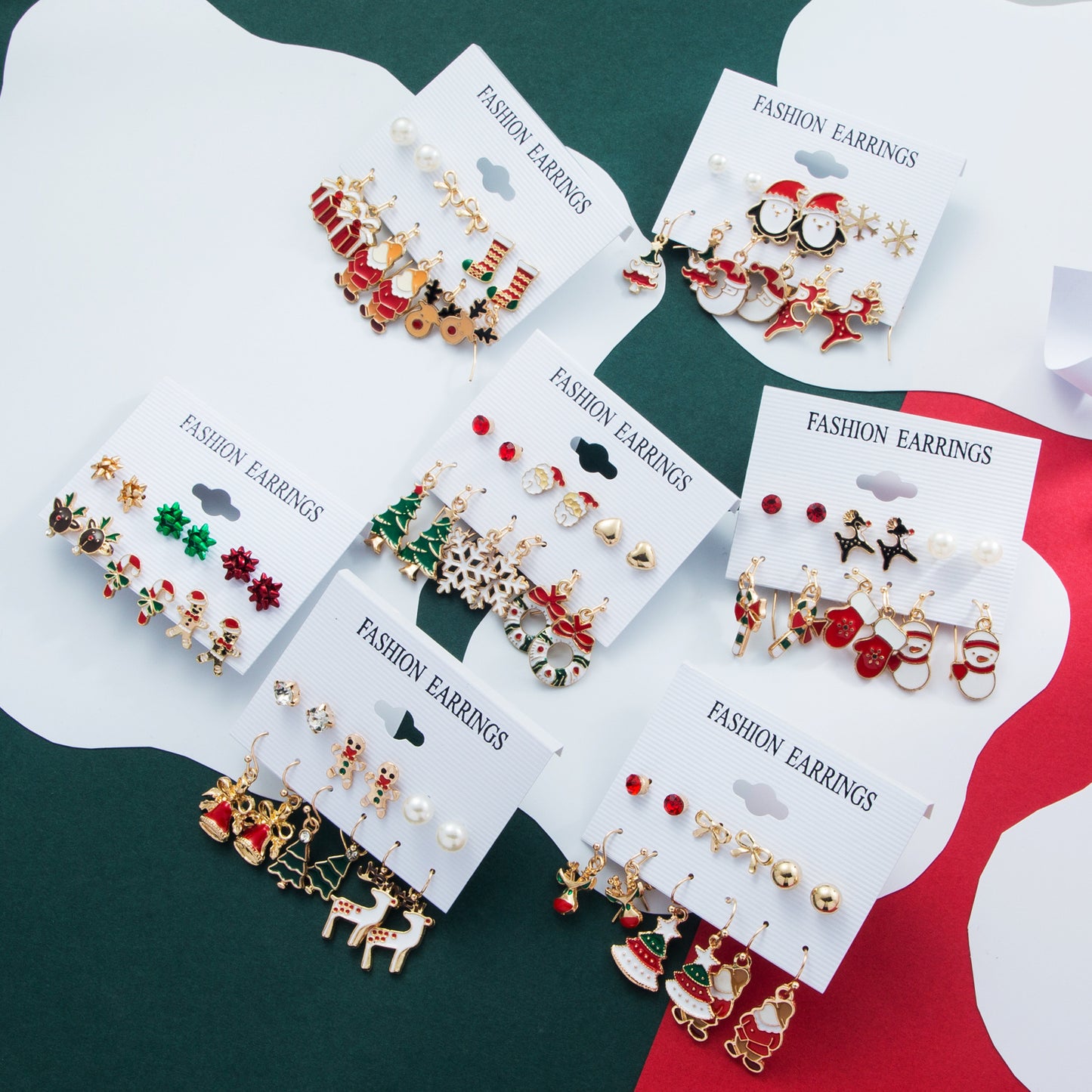 Christmas Tree Santa Claus Snowman Alloy Women's Earrings Set