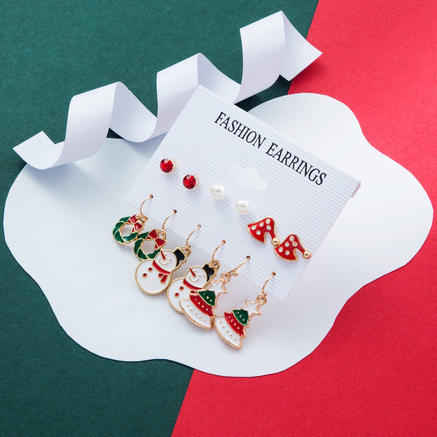 Christmas Tree Santa Claus Snowman Alloy Women's Earrings Set