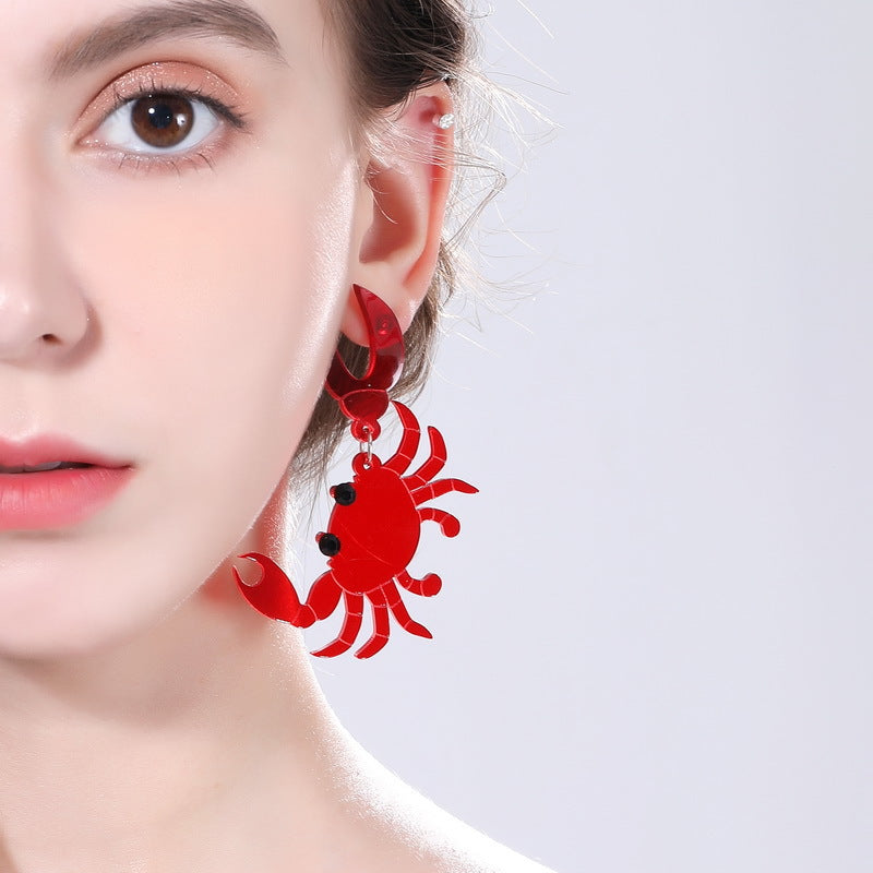 Acrylic Animal Dinosaur Bee Parrot Frog Drop Earrings for Women