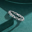 Sterling Silver Heart Shape Zircon Inlay Adjustable Ring