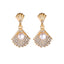 Diamond Pearl Moon Fishtail Tassel Earrings