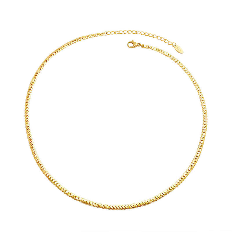 Double Chocke Design Style Necklace Titanium Steel 18 Real Gold Necklace Bracelet