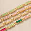 Elegant Colorful Opal Inlay 18K Gold Plated Stainless Steel Bracelet