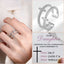 Elegant Double Layer Zircon Cross Open Ring in Sterling Silver Plating