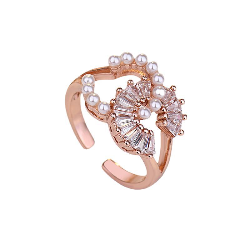 Elegant Fashion Letter Copper Inlay Artificial Pearls Zircon Necklace