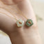 Elegant Jade Flower Pendant Necklace in Sterling Silver Plating