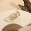 Elegant Geometric Copper 14K Gold Plated Zircon Open Ring In Bulk