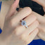 Elegant Geometric 925 Sterling Silver Zircon Ring with Aurora Cut 6-Prong Design