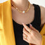 Elegant Geometric Titanium Steel Necklace Inlay Artificial Pearls Stainless Steel Necklaces