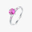 Elegant Heart Shape Zircon Inlay Sterling Silver Ring