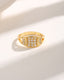 Elegant Angel's Eye Square Zircon 18K Gold Plated Open Ring